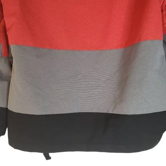 Oneill Black Poppy Red Colorblock Zip Up Seashell Snowboarding Jacket Size Large